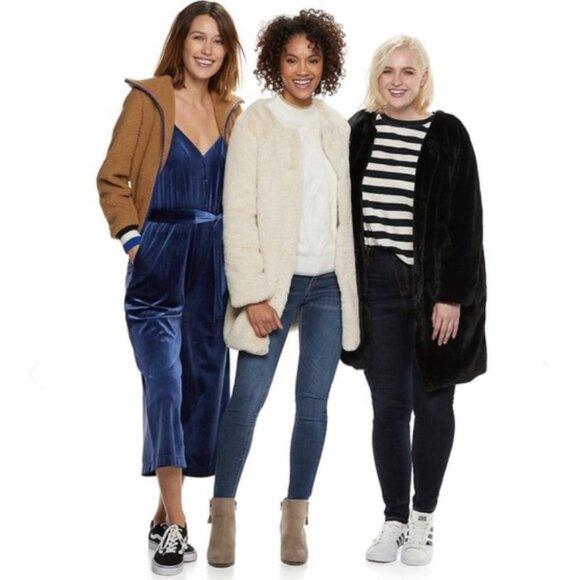 POPSUGAR Ivory Cream Plush Faux Fur Oversized Coat XS - Picture 3 of 16